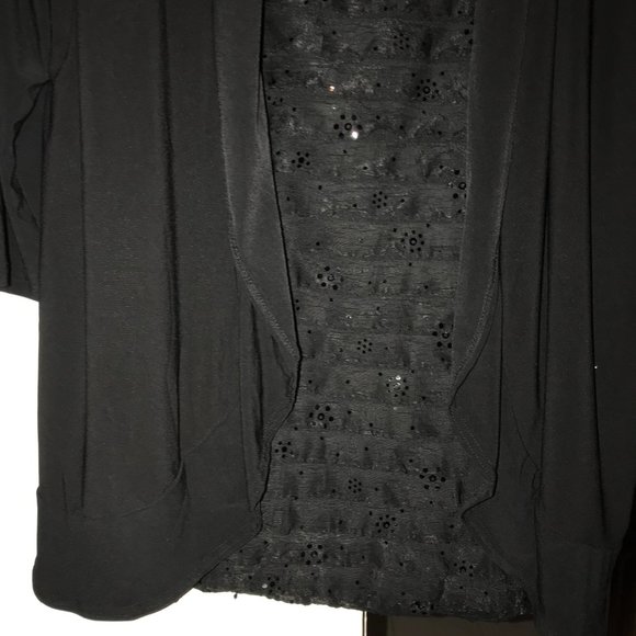 American City Wear 3X black jacket tunic with sparkly mock tank attached. - Picture 4 of 16